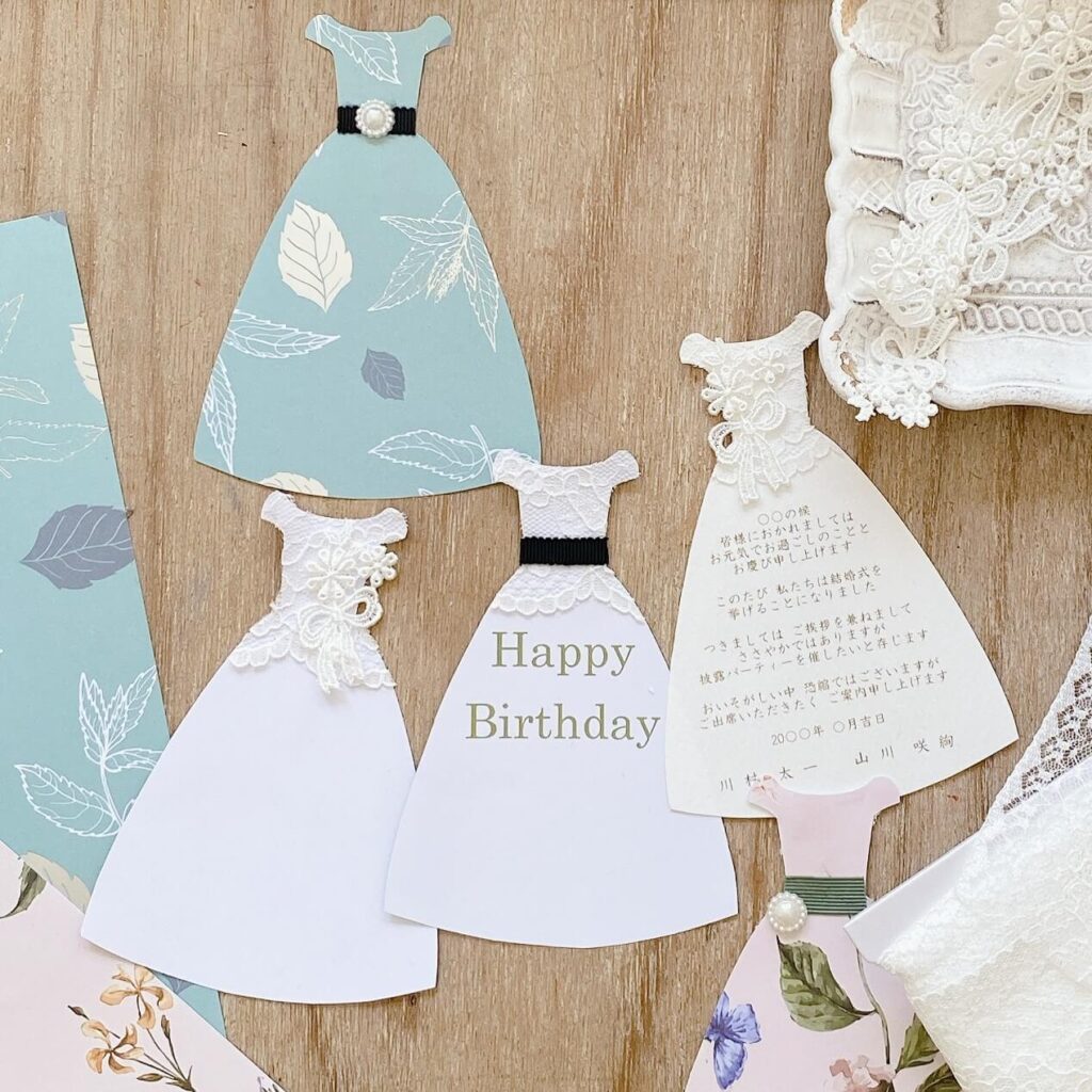 ドレス型カードの作り方 動画で解説 招待状 誕生日 メッセージカード Arars
